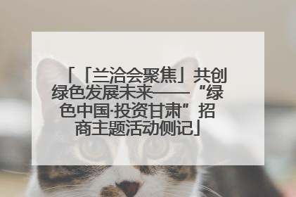 「兰洽会聚焦」共创绿色发展未来——“绿色中国·投资甘肃”招商主题活动侧记