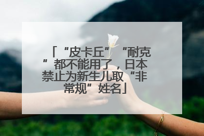 “皮卡丘”“耐克”都不能用了，日本禁止为新生儿取“非常规”姓名