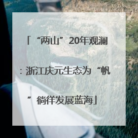 “两山”20年观澜：浙江庆元生态为“帆”徜徉发展蓝海