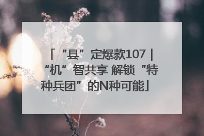 “县”定爆款107｜“机”智共享 解锁“特种兵团”的N种可能