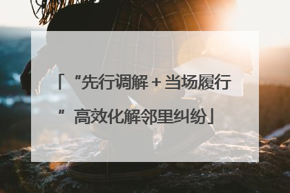 “先行调解＋当场履行”高效化解邻里纠纷