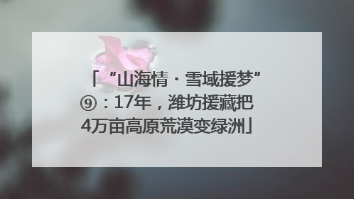 “山海情・雪域援梦”⑨：17年，潍坊援藏把4万亩高原荒漠变绿洲