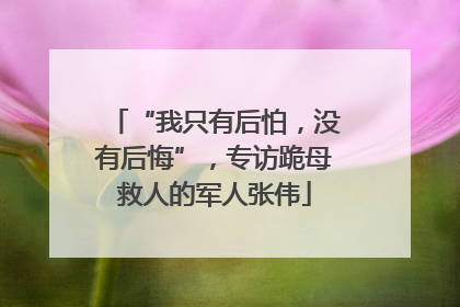 “我只有后怕，没有后悔”，专访跪母救人的军人张伟
