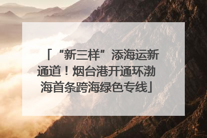 “新三样”添海运新通道！烟台港开通环渤海首条跨海绿色专线