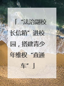 “法治副校长信箱”进校园，搭建青少年维权“直通车”