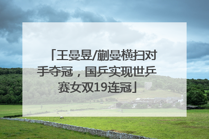 王曼昱/蒯曼横扫对手夺冠，国乒实现世乒赛女双19连冠