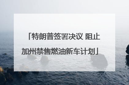 特朗普签署决议 阻止加州禁售燃油新车计划