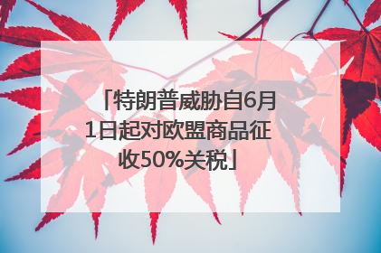 特朗普威胁自6月1日起对欧盟商品征收50%关税