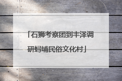石狮考察团到丰泽调研蟳埔民俗文化村