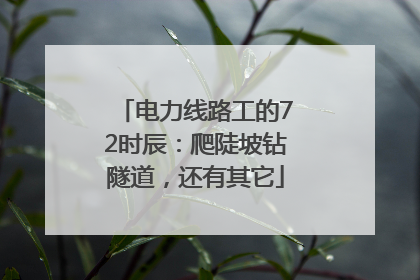 电力线路工的72时辰：爬陡坡钻隧道，还有其它