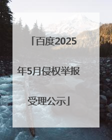 百度2025年5月侵权举报受理公示