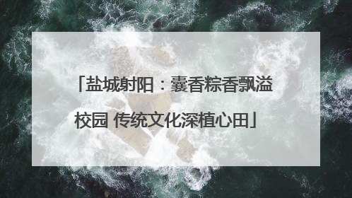 盐城射阳：囊香粽香飘溢校园 传统文化深植心田