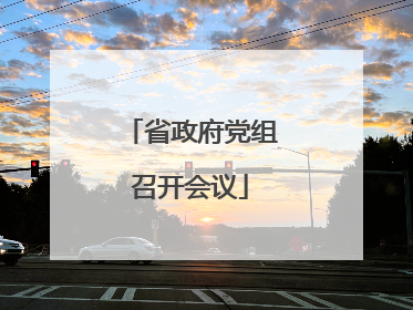 省政府党组召开会议