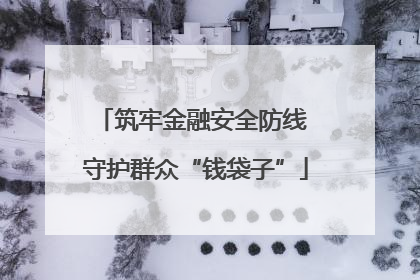 筑牢金融安全防线 守护群众“钱袋子”