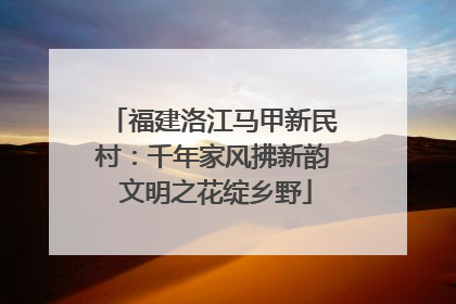 福建洛江马甲新民村：千年家风拂新韵 文明之花绽乡野