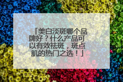 美白淡斑哪个品牌好？什么产品可以有效祛斑，斑点肌的热门之选！