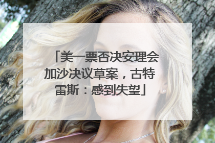 美一票否决安理会加沙决议草案，古特雷斯：感到失望