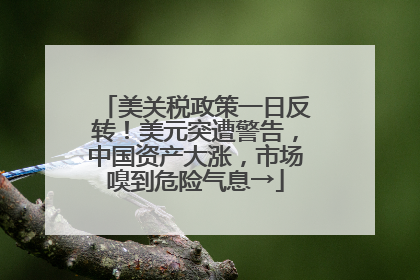 美关税政策一日反转！美元突遭警告，中国资产大涨，市场嗅到危险气息→