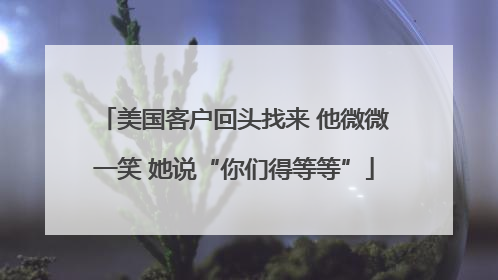 美国客户回头找来 他微微一笑 她说“你们得等等”