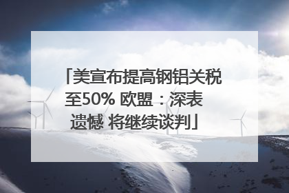 美宣布提高钢铝关税至50% 欧盟：深表遗憾 将继续谈判