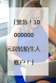 紧急！10000000元误转陌生人账户！