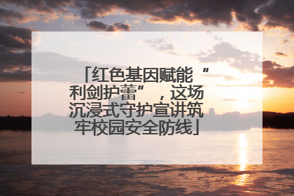 红色基因赋能“利剑护蕾”，这场沉浸式守护宣讲筑牢校园安全防线