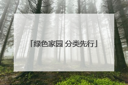 绿色家园 分类先行