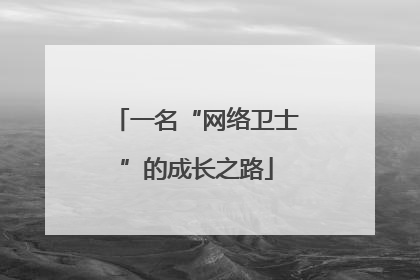 一名“网络卫士”的成长之路