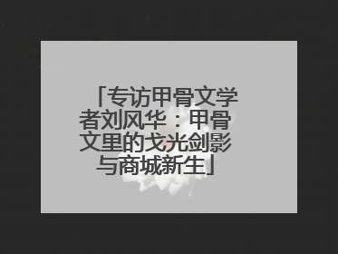 专访甲骨文学者刘风华：甲骨文里的戈光剑影与商城新生