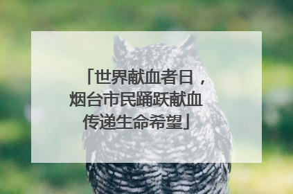 世界献血者日，烟台市民踊跃献血传递生命希望