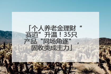 个人养老金理财“赛道”升温！35只产品“同场角逐”，固收类成主力