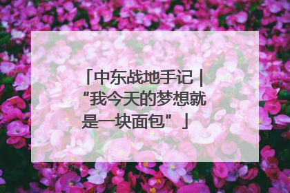 中东战地手记｜“我今天的梦想就是一块面包”