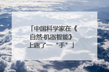 中国科学家在《自然·机器智能》上露了一“手”