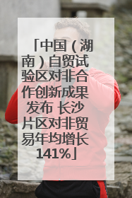 中国（湖南）自贸试验区对非合作创新成果发布 长沙片区对非贸易年均增长141%