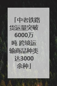 中老铁路货运量突破6000万吨 跨境运输商品种类达3000余种
