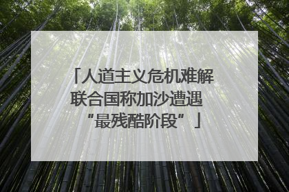 人道主义危机难解 联合国称加沙遭遇“最残酷阶段”