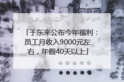 于东来公布今年福利：员工月收入9000元左右，年假40天以上