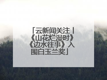 云新闻关注丨《山花烂漫时》《边水往事》入围白玉兰奖