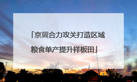 京冀合力攻关打造区域粮食单产提升样板田