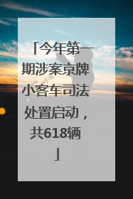 今年第一期涉案京牌小客车司法处置启动，共618辆