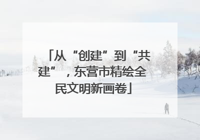 从“创建”到“共建”，东营市精绘全民文明新画卷