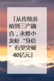 从传统养殖到三产融合，永修小龙虾“身价”有望突破40亿元