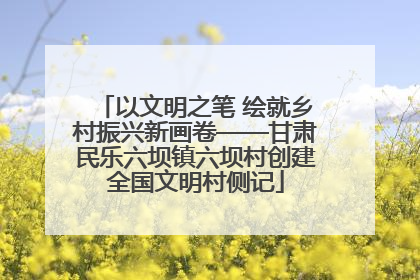 以文明之笔 绘就乡村振兴新画卷——甘肃民乐六坝镇六坝村创建全国文明村侧记
