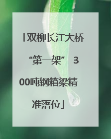 双柳长江大桥“第一架” 300吨钢箱梁精准落位