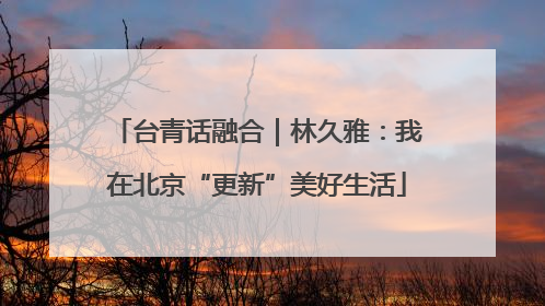 台青话融合｜林久雅：我在北京“更新”美好生活