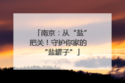 南京：从“盐”把关！守护你家的“盐罐子”