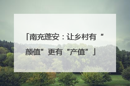 南充蓬安：让乡村有“颜值”更有“产值”