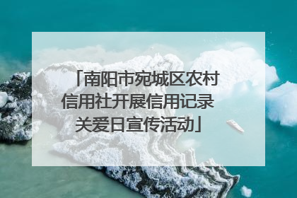 南阳市宛城区农村信用社开展信用记录关爱日宣传活动