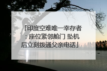 印度空难唯一幸存者：座位紧邻舱门 坠机后立刻拨通父亲电话