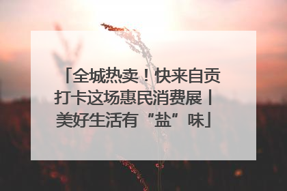 全城热卖！快来自贡打卡这场惠民消费展丨美好生活有“盐”味